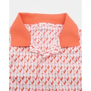 Bonobos Golf Mens Slim Fit Polo Shirt Orange‎ White Geometric Bird Print Size M